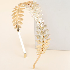Korean style temperament alloy leaf headband women's fashionable design European and American popular headband hair accessories cross-border jewelry wholesale