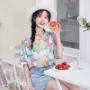 印花夏季宽松短袖衬衫