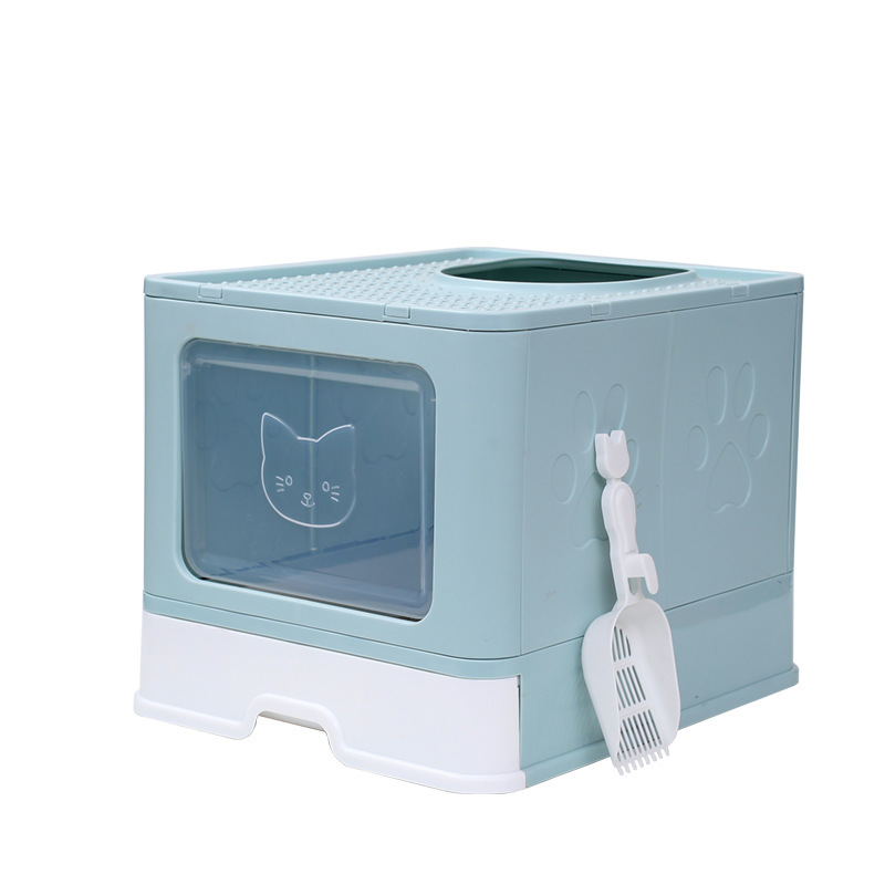 Cajón de arena para gatos cerrado totalmente cerrado tienda de mascotas mayorista Amazon cajón de cajón grande plegable para gatos