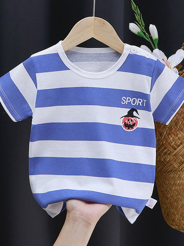 Children's short-sleeved t-shirt pure cotton 2023 new boys and girls summer clothes baby baby cotton summer children's clothing tops