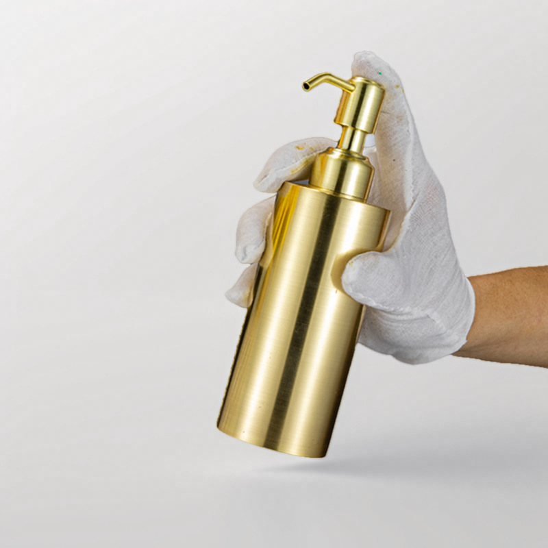 Desinfectante de manos botella de prensa 304 de acero inoxidable Champú gel de ducha botella vacía botella de loción prensa sub-botella de oro