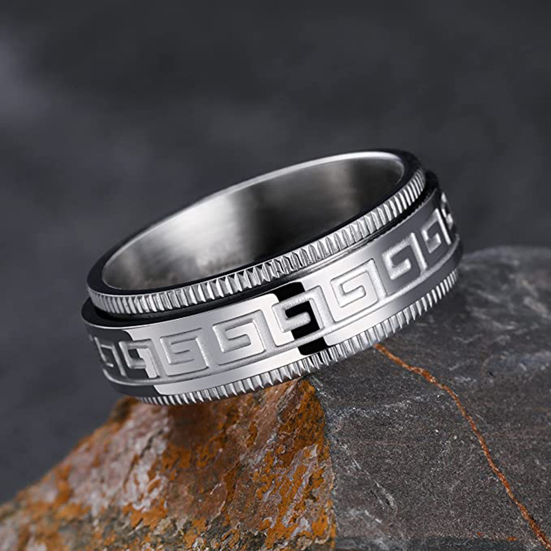 Fashion Geometric Titanium Steel Plating Rings