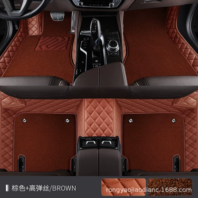 Modelə uyğun ayaqaltı | car advanced sense car foot mat - double-layer-high-stretch-silk-xpe-mat-brown-brown-high-stretch-silk
