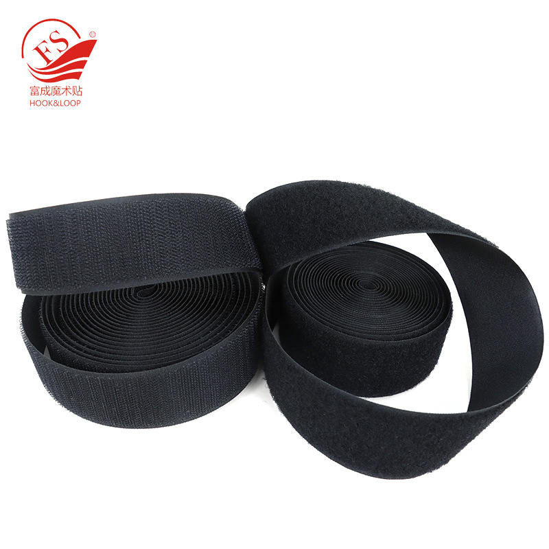 Suministro de velcro de nylon blanco y negro autoadhesivo hebilla de hija sin pegamento de bordado unilateral accesorios de costura de prendas de vestir cinta adhesiva