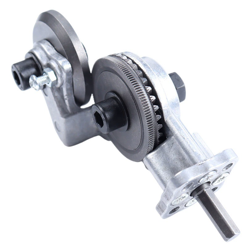 Электродрель, переоборудованная в резак для листового металла, инструмент для резки металлических пластин, резак для железных листов, электрические ножницы для стальной плитки, превращённые в гильотину.