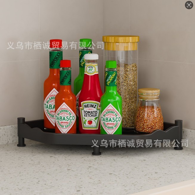 厨房置物架台面免打孔置地式三角调料架多层转角刀具筷子收纳架子|undefined