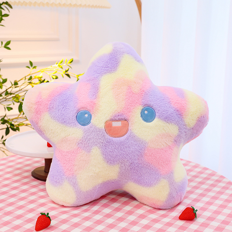 Nuevo lindo colorido estrella Luna de peluche almohada de juguete flor Bahía ventana cojín del sofá cojín al por mayor femenino