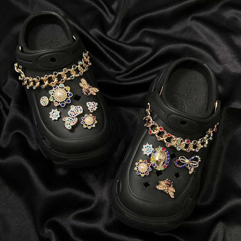 洞靴アクセサリー女性装飾diy靴ボタン智必星靴花靴飾りセットバックルネット赤高級感靴花