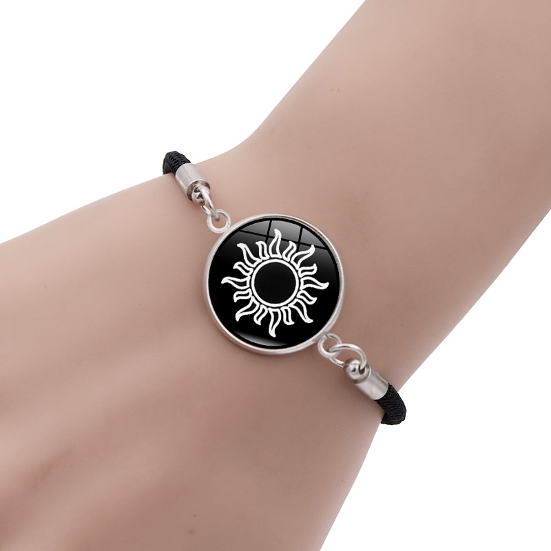 Sun, Moon Pattern Simple Style Sun Moon Glass Rope Woven Chain String Bracelets Wholesale