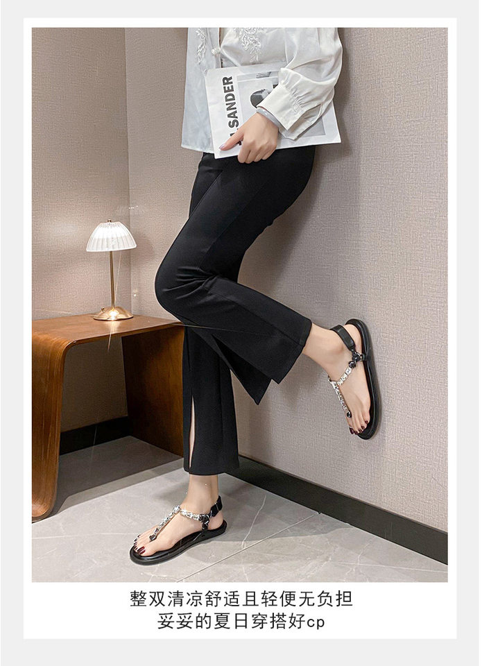 Dép sandal nữ quai ngang thắt nút, đế bằng, khóa dán, mũi tròn — Màu nâu pha lê, Màu nâu thắt nút, Màu đen thắt nút chi tiết 16