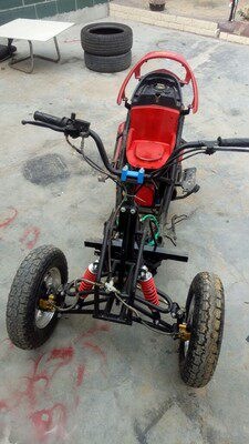 DIY four-wheeler accessories, 2-wheel modified inverted three-wheeler front axle frame, ATV suspension, brake, and steering assembly