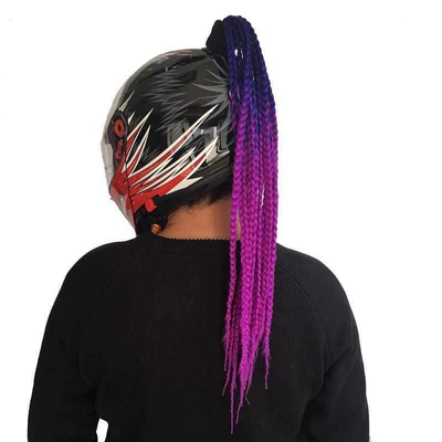 Dreadlocks Accessories Braids Electric Motosiklet dəbilqələri - blue-purple-loose-tail-gradient-large-suction-cup