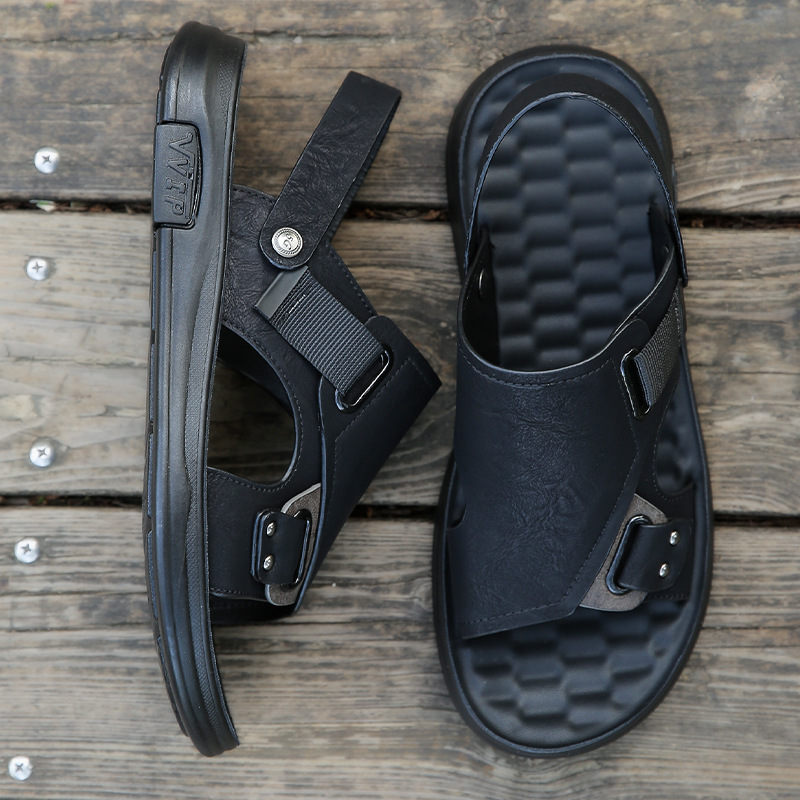 Breathable Leather Sandals For Men Extra Large Size Outdoor Sole_voghion.com
