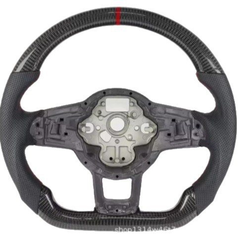 Factory direct supply, suitable for Volkswagen carbon fiber steering wheels, red center cap with hole, compatible with Golf and Magotan models