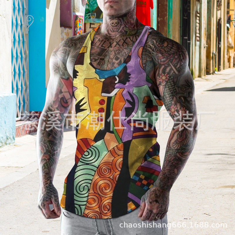 Camiseta sin mangas hombre fitness running verano estilo europeo Venom