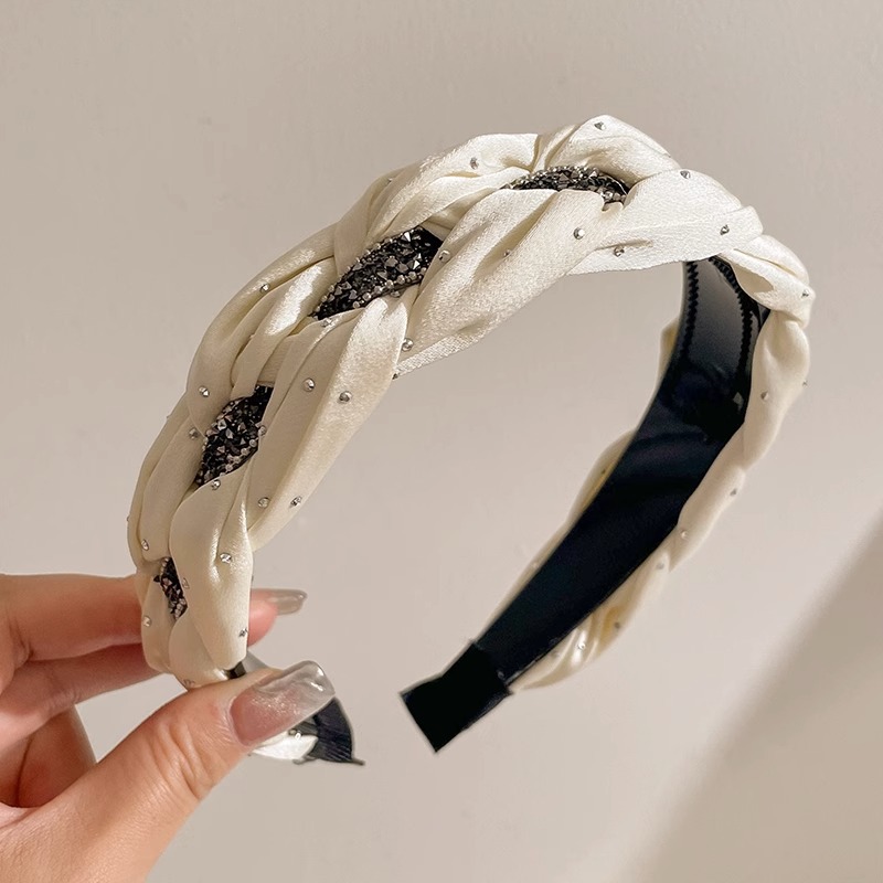 Otoño e Invierno Internet celebridad nueva diadema marrón femenino alto cráneo superior horquilla pelo de ala ancha pelo paquete presionando headwear lavado de cara diadema al por mayor