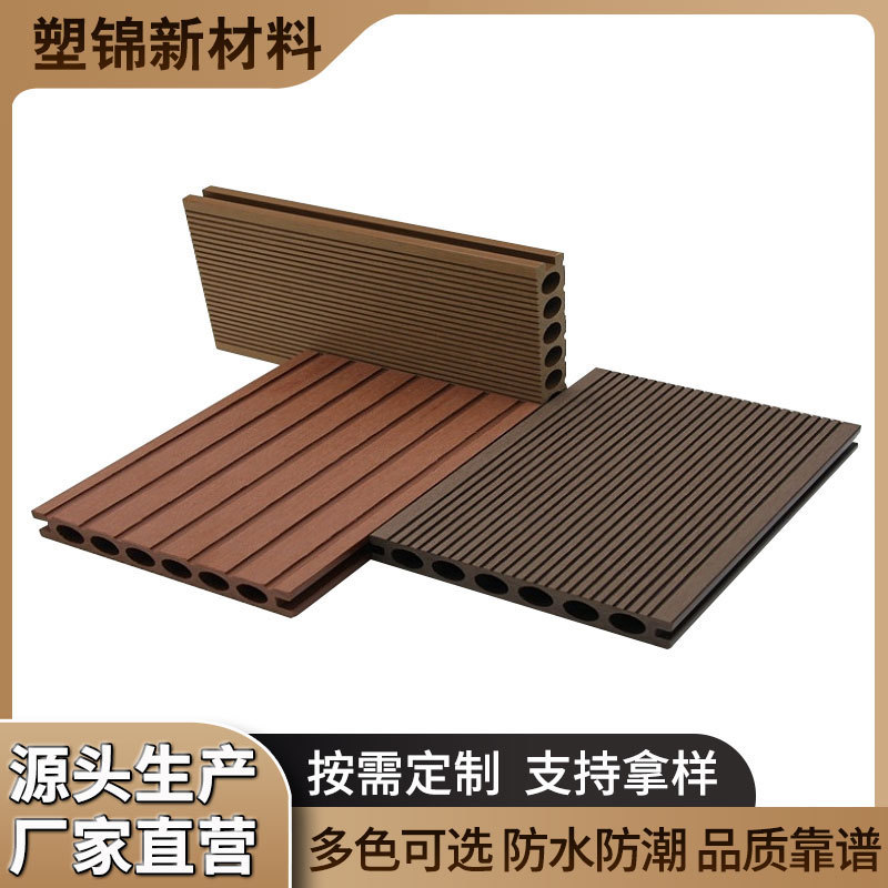 Wo Manufacturer 3D Wood Grain Plastic Wood Flooring for Outdoor Projects and Courtyard Surfaces, Easy to Install, Wholesale Price, Customizable