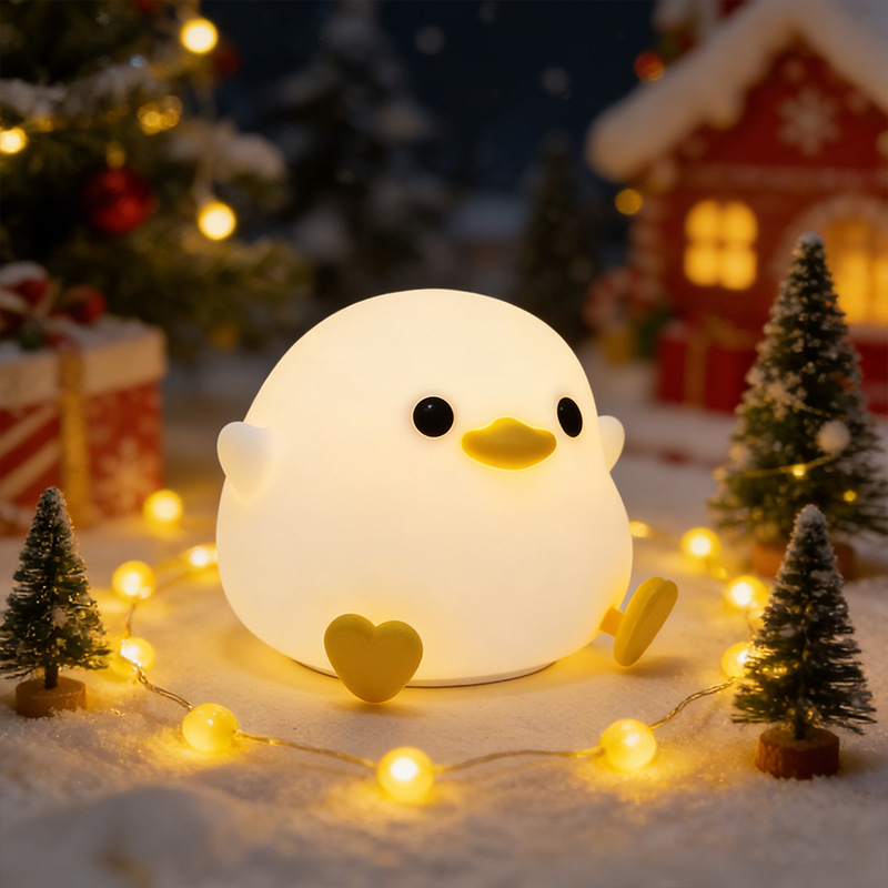 Doudou Duck colorido iluminado con un golpe + ajuste colorido