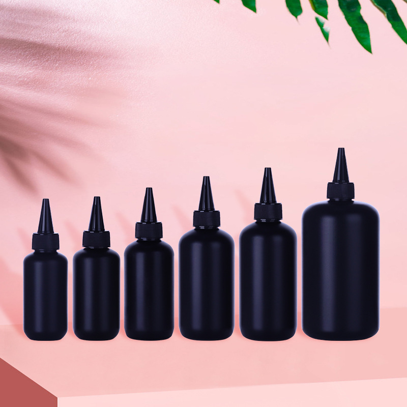 120150200ml黑色胶水瓶PE环氧树脂水晶滴胶水瓶电发水盖矮丝印