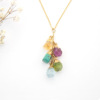 Multicoloured organic pendant, crystal necklace, natural ore, suitable for import