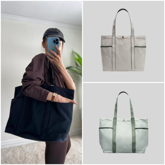 lululemon Bag Daily Multi-Pocket Waterproof Canvas Bag 20L Large Capacity Yoga Tote Bag Shoulder Bag Women