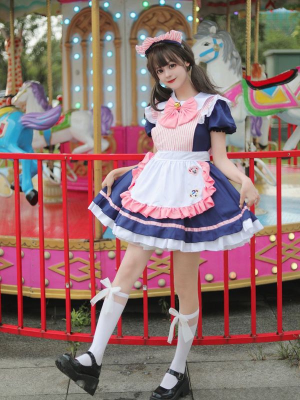 カフェメイド衣装コスプレプリンセスドレス小さなドレス女性ドレスコスプレパーティー制服プラスサイズ|undefined