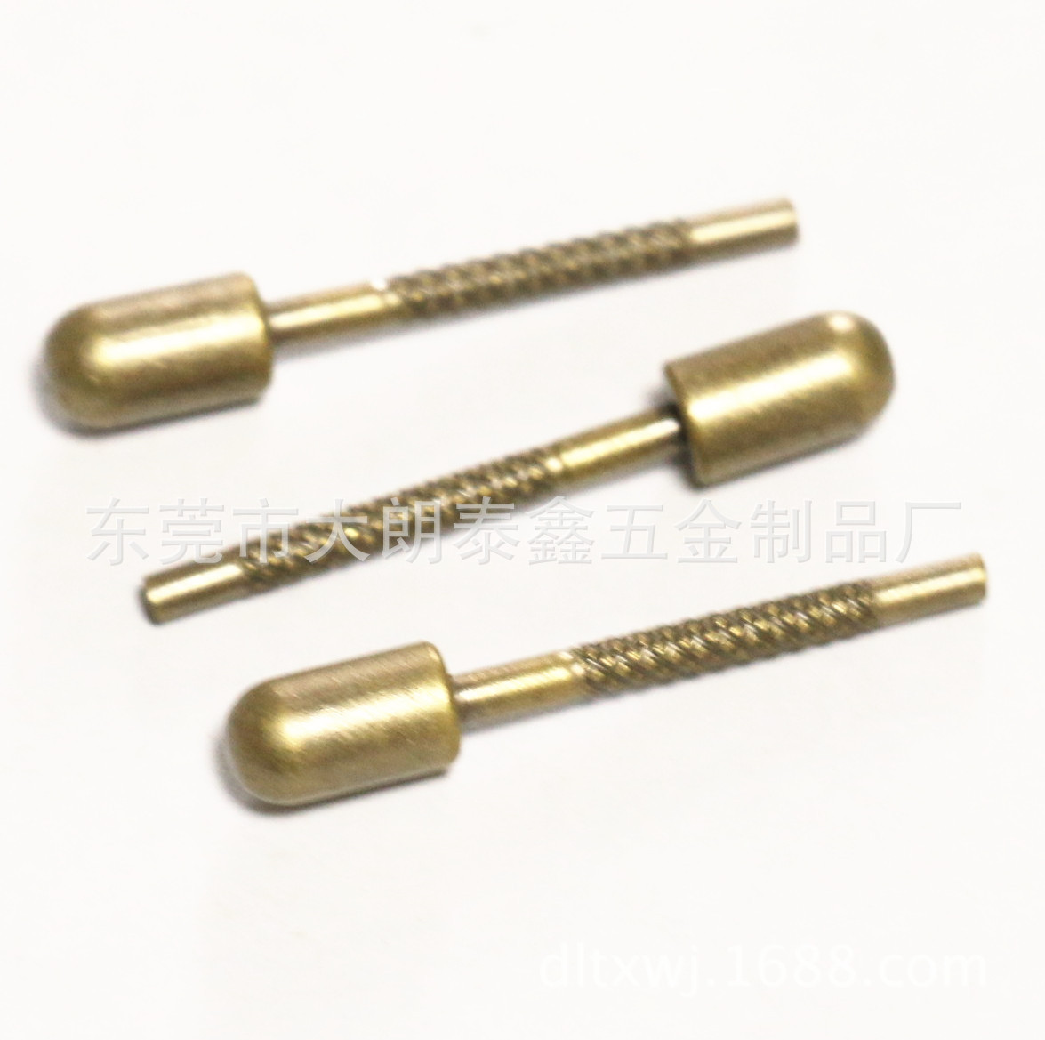 黄铜圆柱头滚花手机充电插销