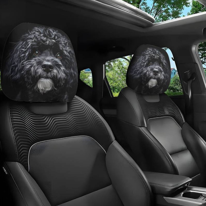 Universal Printed Headrest Covers for Cars, Various Quirky Prints, Polyester, Breathable, Antibacterial, Does Not Shrink or Become Hard