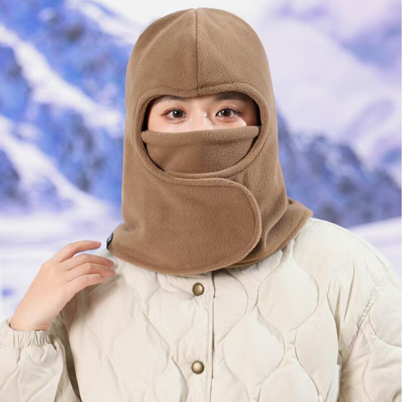 户外防风秋冬帽子男女保暖口罩骑行帽防风防寒加厚抓绒帽滑雪头套|undefined
