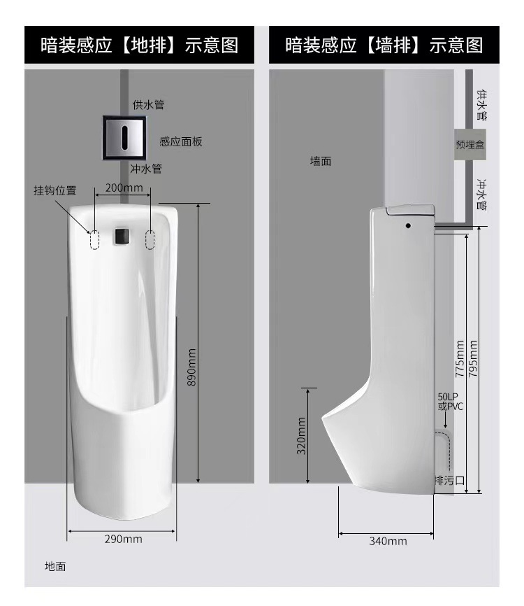 ΤОΤО urinal flushing valve accessory DU601S concealed urinal fully automatic sensor men's urinal hanging undefined
