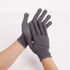 Work gloves, nylon anti-slip gloves for drivers, loading, point glue, thin model, 13-point embossed work gloves for men and women.
