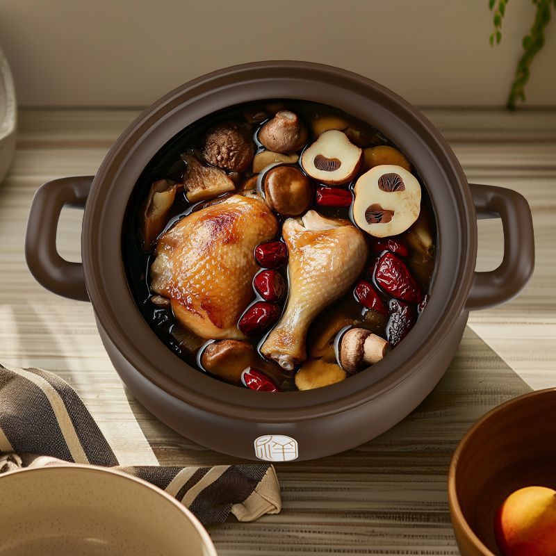 2025 [Xiangrui] olla de mortero de gran capacidad de cocción en seco sin agrietamiento olla de arroz de hierro de arroz de grasa doméstica gruesa olla de mortero resistente a alta temperatura image 5