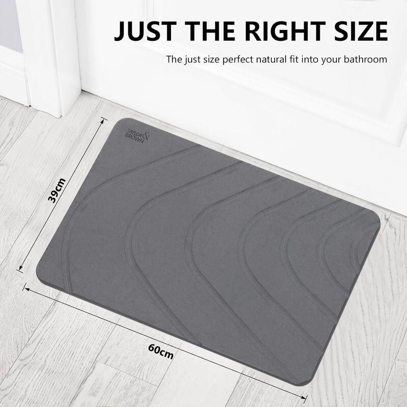 Diatom mud hard floor mat, quick-drying foot mat for bathroom, water-absorbent, quick-drying, dirt-resistant, non-slip, easy to maintain, suitable for toilet and bathroom entrance