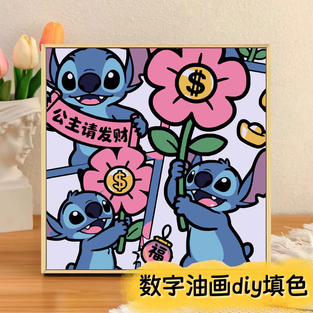 Disney DIY serie de animación de pintura al óleo digital Pokémon niños simple relleno de pintura al óleo fábrica al por mayor image 32