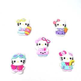 新款卡通KT猫凯蒂猫系列PVC软胶配饰DIY手机壳发夹鞋帽饰品冰箱贴