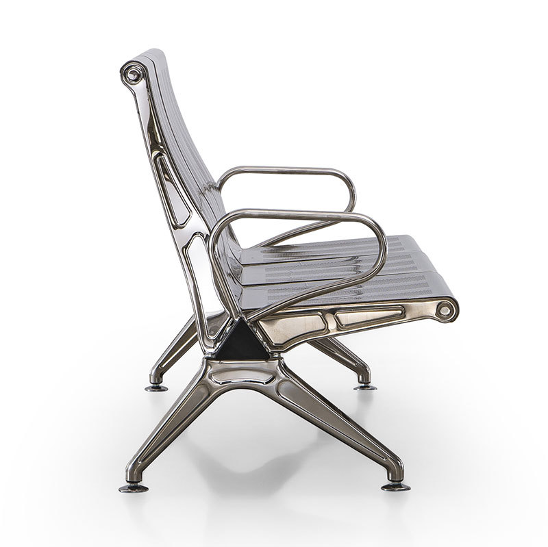 Silla de triángulo de respaldo alto de acero inoxidable Silla de infusión de espera de hospital asiento de espera de Banco Silla de espera de aeropuerto image 6