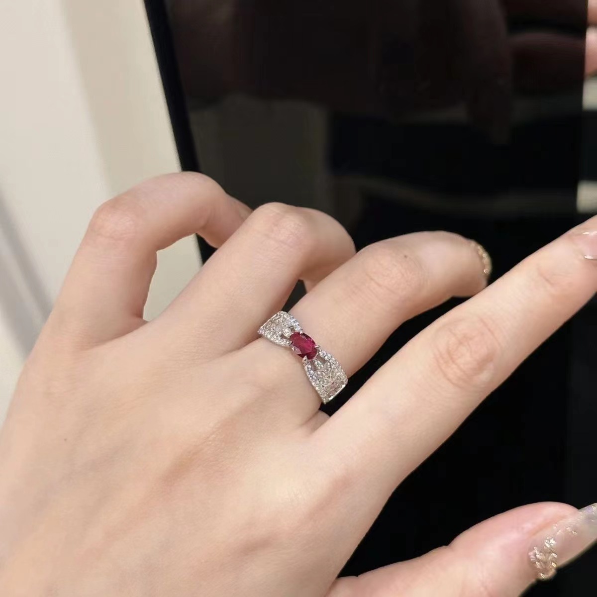 Vintage Rubin Ring Für Damen Mit Weizenähren Und Zirkonia Besatz_voghion.com