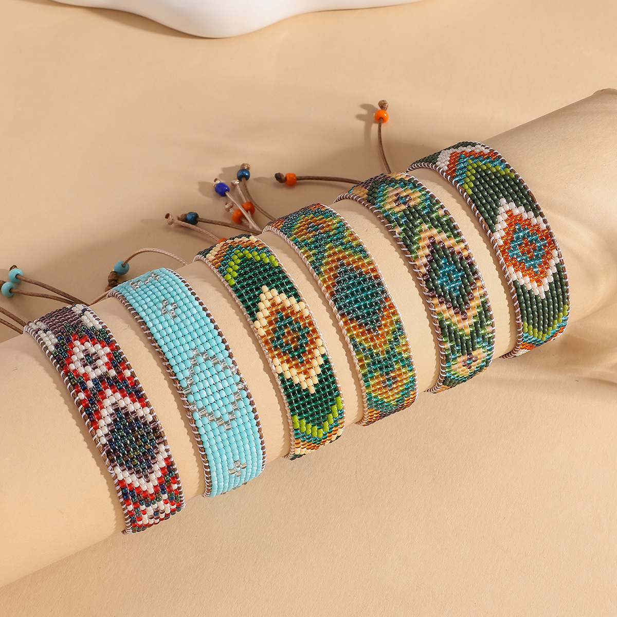 9g Weight Slider Clasp Closure Clasp Closure Type Bracelets Classification cord Chain Material Beaded Chain Chain Type 1 Piece Quantity Daily Occasion Seed Bead, cord Material Rhombus Pattern All Seasons Season Unisex Gender Knitting Design Ethnic Style Style Ethnic Style Rhombus Seed Bead Cord Beaded Chain Slider Clasp Closure String Bracelets Wholesale 无