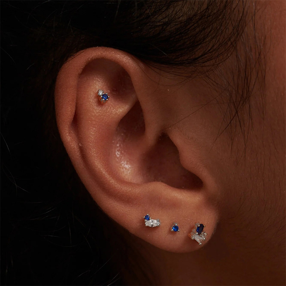 1g Weight 925 Sterling Silver Ear Needle Material Ear Studs Classification 4 Pieces Set Quantity Daily, Date Occasion 925 Sterling Silver Material Geometric Pattern Women's Gender Plating Design Simple Style, Classic Style Style 4 Pieces Set 925 Sterling Silver Geometric Ear Studs 5