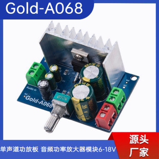 Gold-A068 Mono Power Amplifier Board 18W-25W Audio Power Amplifier Module 6-18V