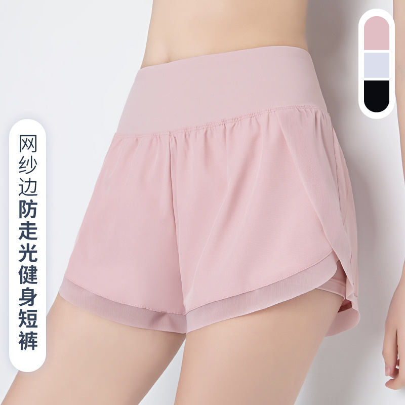 Nuevos pantalones cortos deportivos de verano para damas, seguridad, anti-luz, delgados, ocio, carrera, acondicionamiento físico, pantalones secos rápidos