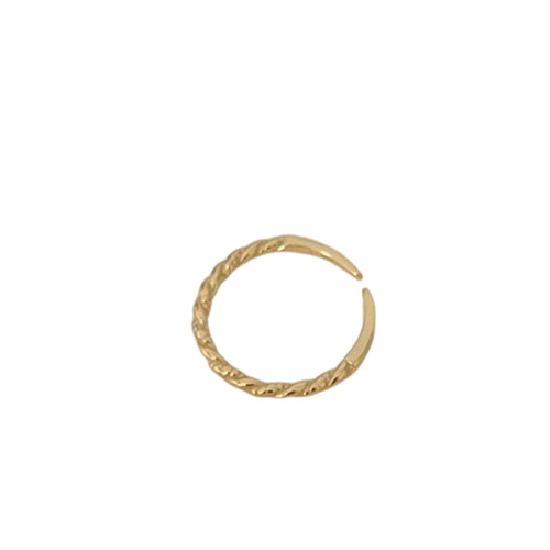 Saiina Korean version 925 sterling silver minimalist ring female design sense ins Internet celebrity golden twist thin ring trend