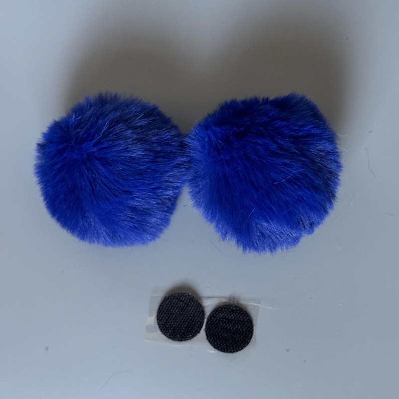 Auto Parts and Accessories: Universal Plush Cat Ear - round-bear-1-pair-dark-blue