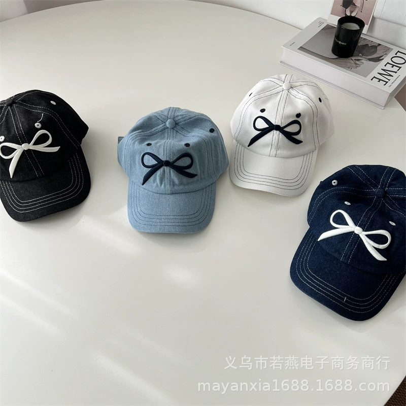 Brand children's design summer baseball cap with bow