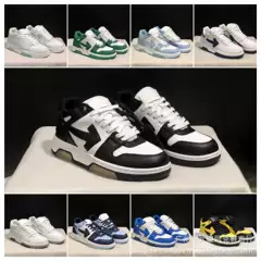 OFF-White x Unisex Retro Sneakers with White Arrow for Men and Women, Casual Streetwear, Cushioned Comfort, Black and White
