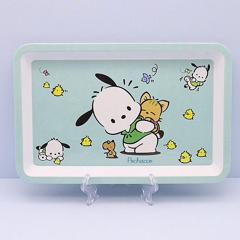 Online celebrity fruit plate living room household cartoon cute small tray plastic children snack snack small plate square plate