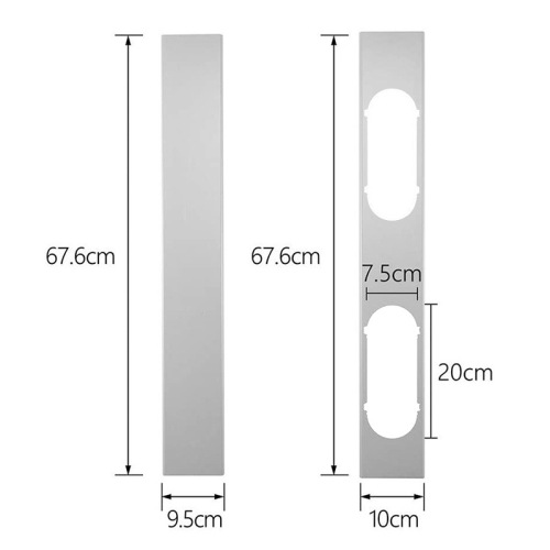 Mobile portable air conditioner double hole double pipe PVC baffle telescopic window sealing plate embedded in the window frame plate adjustable height