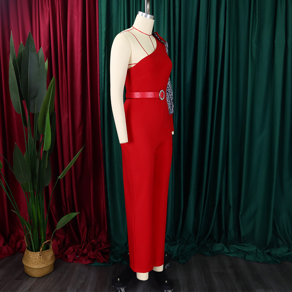 Women's Jumpsuits Rompers One Shoulder High Waist Wide Leg Elegant_voghion.com
