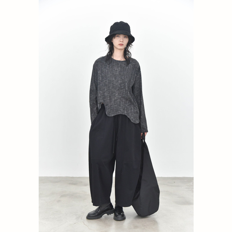 [Three and Two Out] Irregular Wavy Hem Design 25 New Autum Loose Pullover Tie-Dye T-Shirt 37091