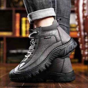 3056 spot wool inner snow boots winter high-top thick warm men's boots casual men's cotton shoes